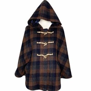 Splendid Plaid Cape Poncho Jacket